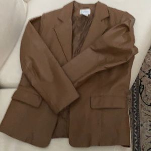 Caramel Colored 100% Real Leather Blazer